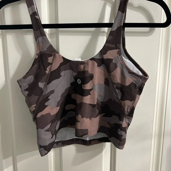 Lululemon Camo Align Tank Top Crop Camo Dusty Bronze Multi Brown Size 6 - Picture 4 of 4